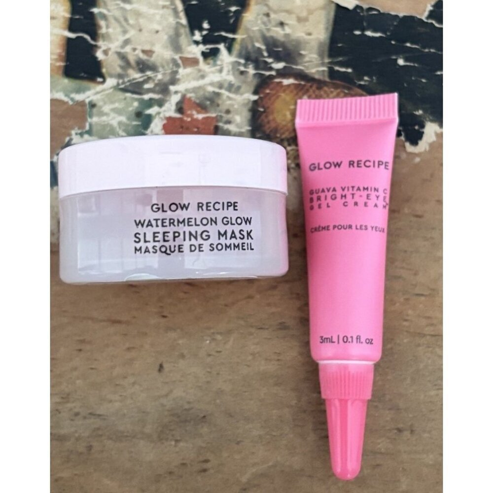 Glow Recipe Guava Vitamin C Eye Gel Cream 3ml-Watermelon Sleep Mask-Travel -New
